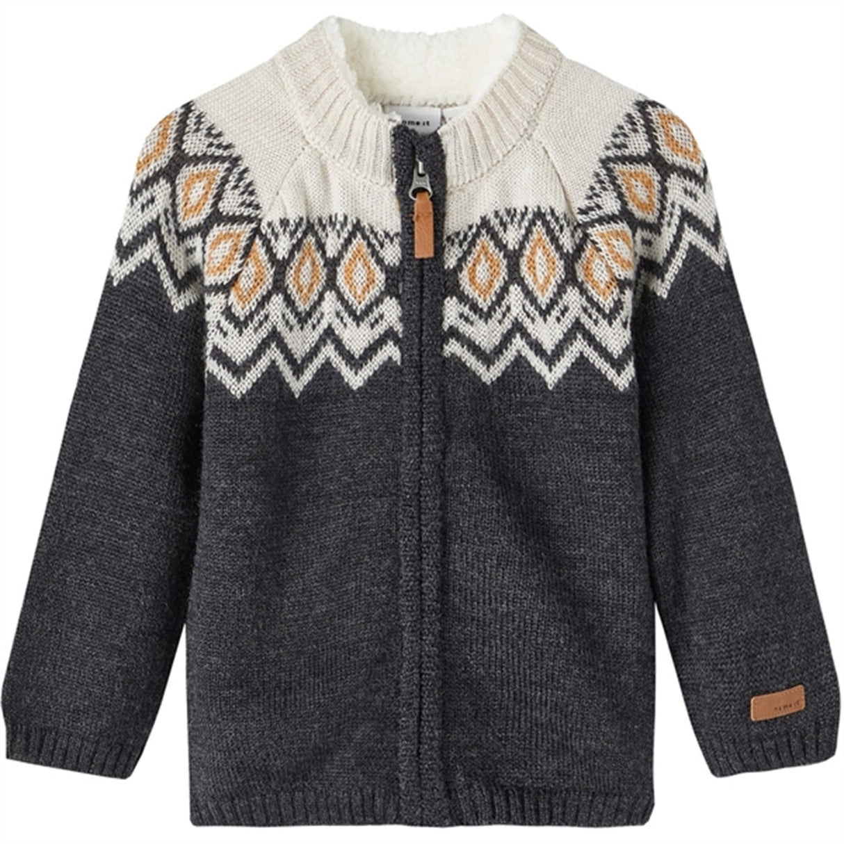 Name it Blue Graphite Wriss Uld Strik Cardigan