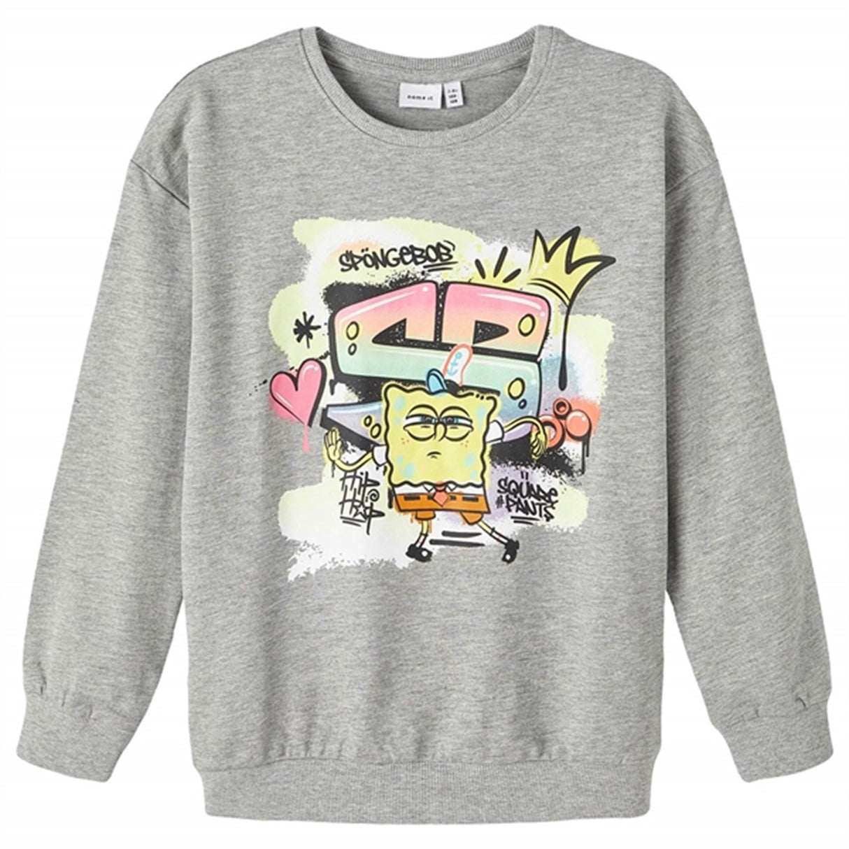 Name it Grey Melange Fyr Spongebob Sweatshirt