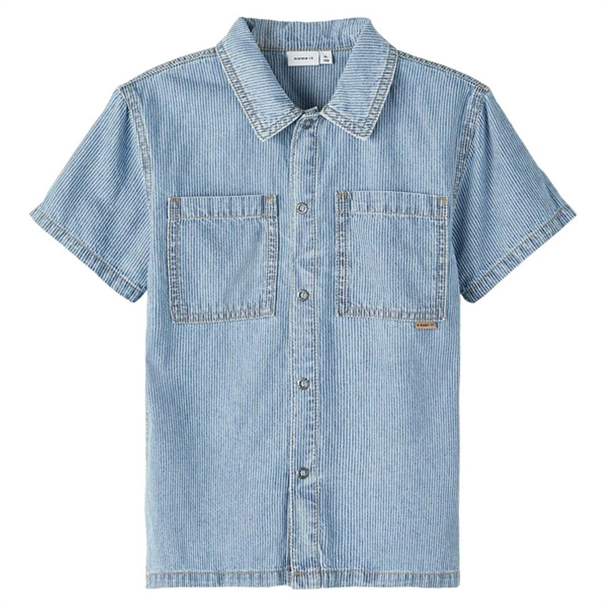 Name it Light Blue Denim Stripe Denim Skjorte