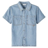 Name it Light Blue Denim Stripe Denim Skjorte