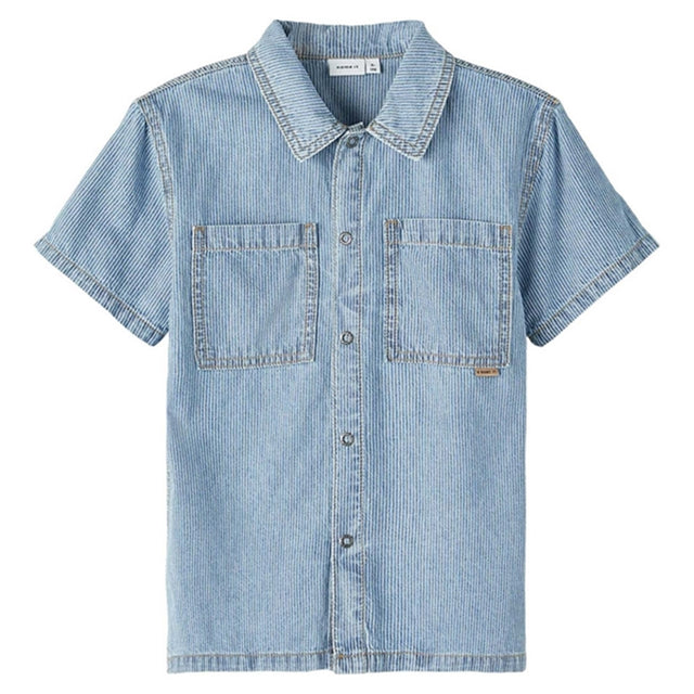 Name it Light Blue Denim Stripe Denim Skjorte