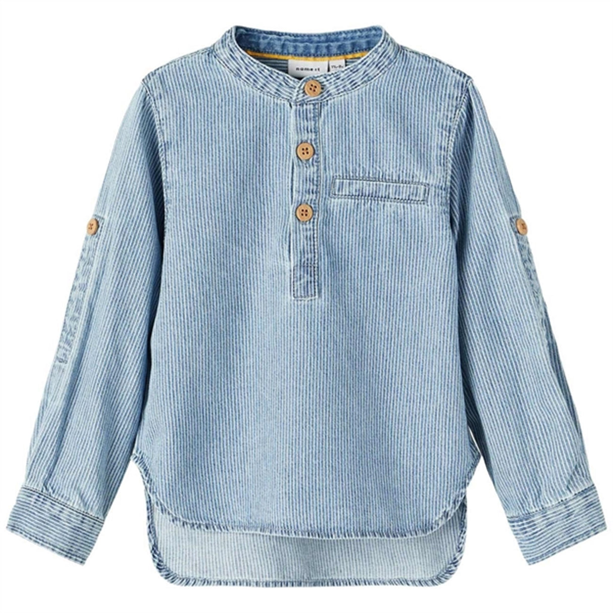 Name it Light Blue Denim Stripe Denim Skjorte