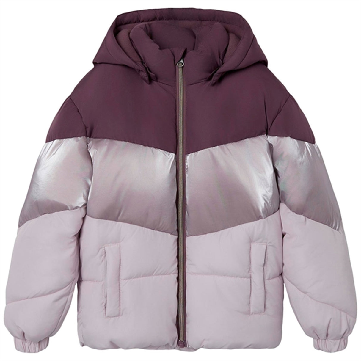 Name it Arctic Dusk Mille Puffer Jakke Block Foil Noos