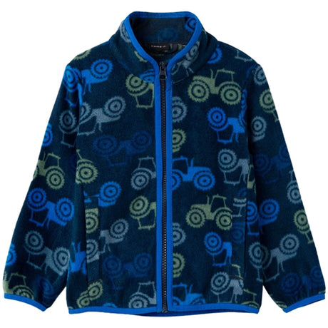 Name it Dark Sapphire Meeko Fleece Jakke AOP