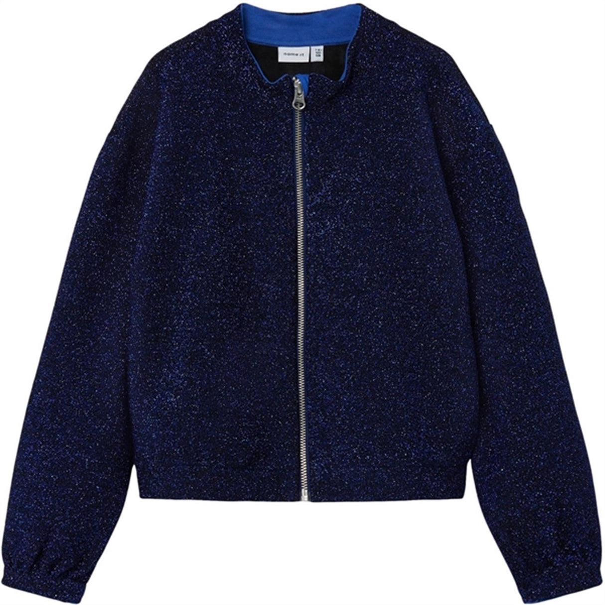 Name it Dazzling Blue Naglitter Heavy Jersey Bomber Jakke