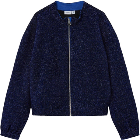 Name it Dazzling Blue Naglitter Heavy Jersey Bomber Jakke