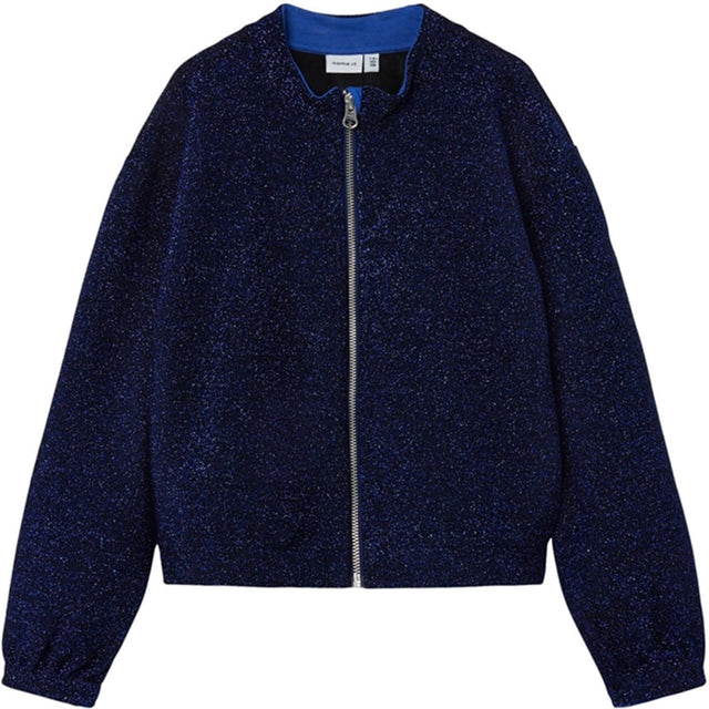 Name it Dazzling Blue Naglitter Heavy Jersey Bomber Jakke