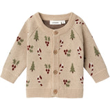 Lil'Atelier Warm Sand Melange Lamao Strik Cardigan