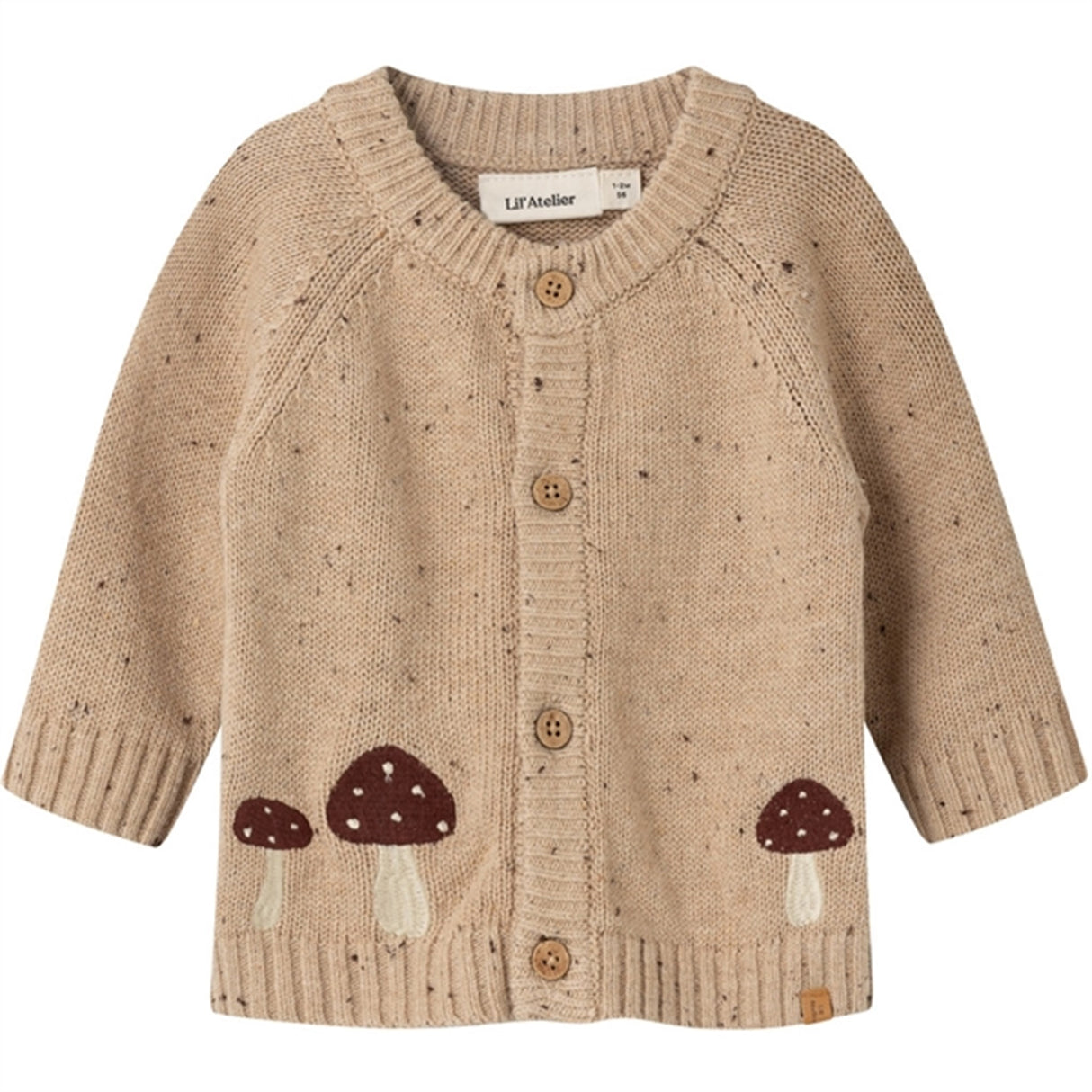 Lil'Atelier Warm Sand Melange Galto Strik Cardigan