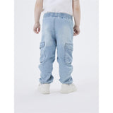 Name it Medium Blue Denim Ben Baggy Cargo Jeans Noos