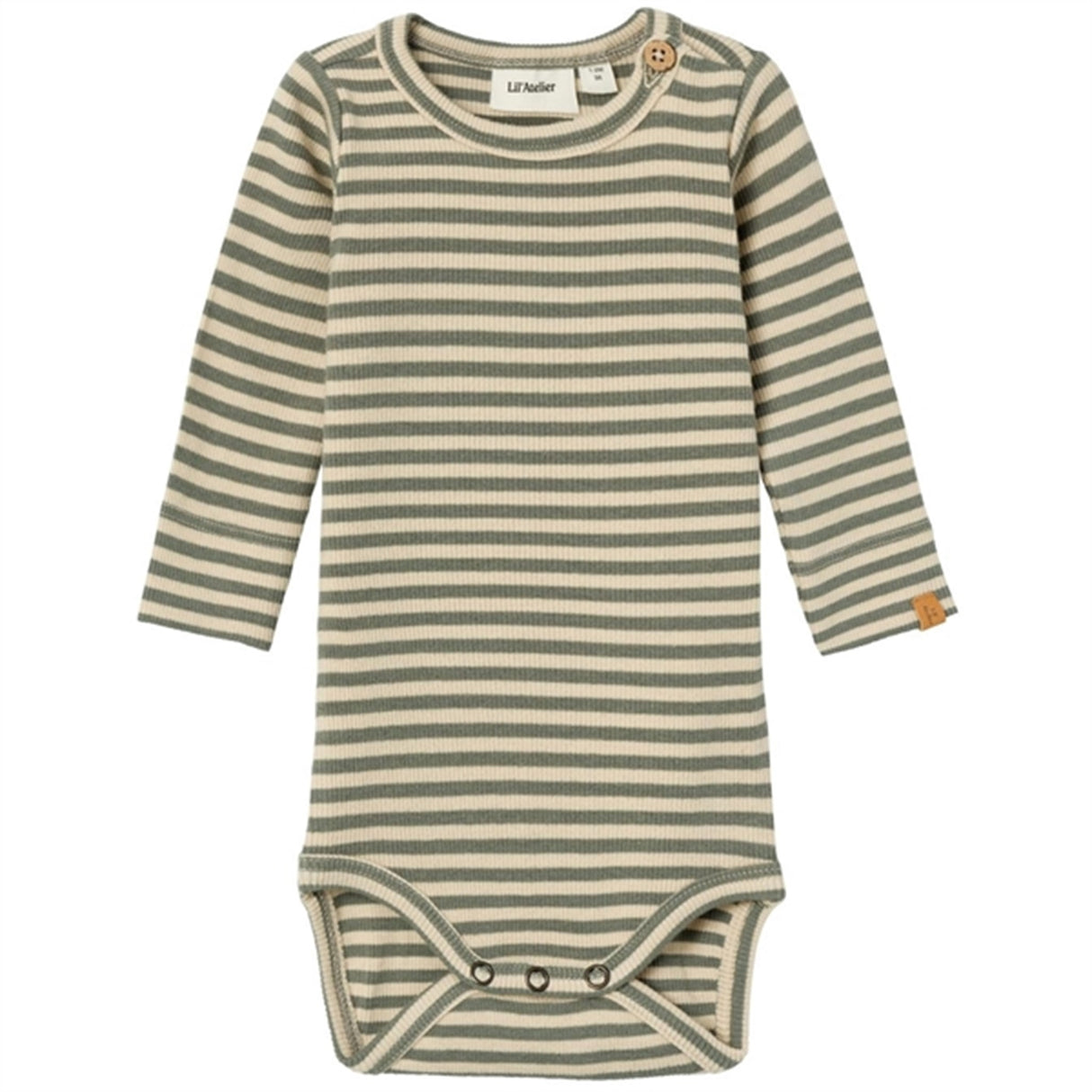 Lil'Atelier Fog Agave Green Stripes Gago Slim Body Noos