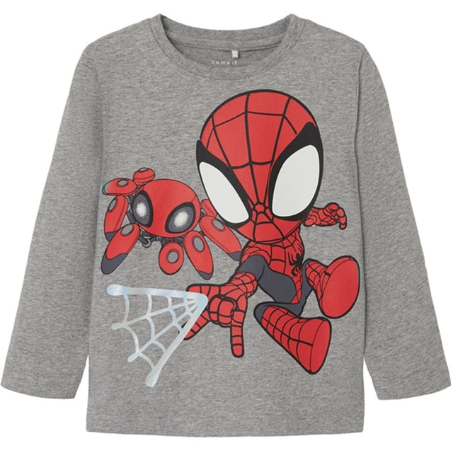 Name it Grey Melange Domi Spidey Bluse