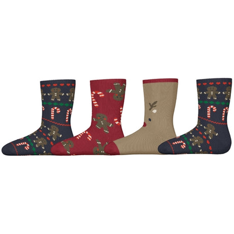 Name it Jester Red Richristmas Strømper 4-pak