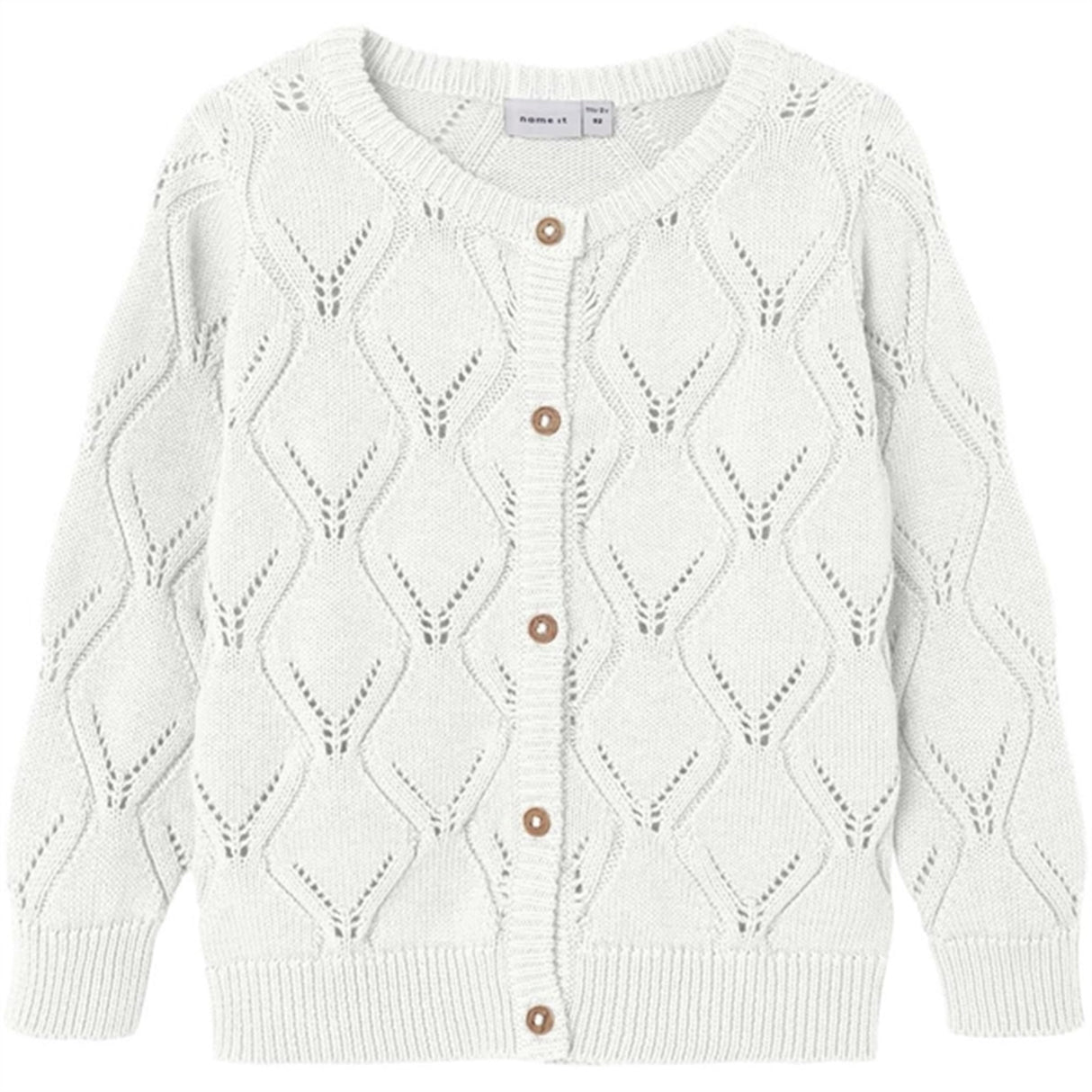 Name it Bright White Fopolly Strik Cardigan