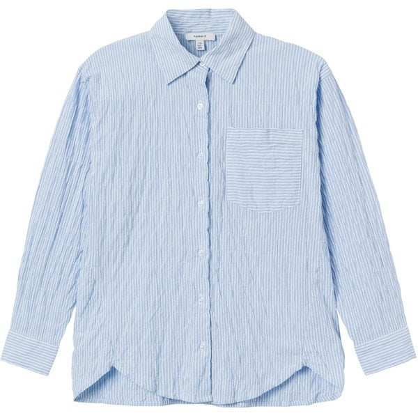 Name it Chambray Blue Dustripes Oversize Skjorte