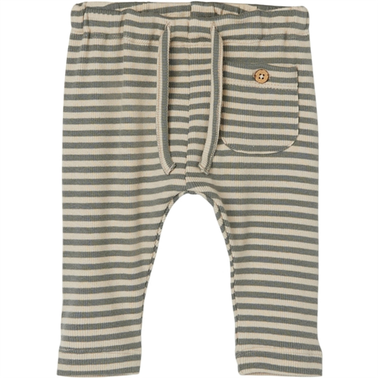 Lil'Atelier Fog Agave Green Stripes Gago Loose Bukser Noos