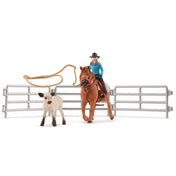 schleich® Farm World Cowgirl Team Roping Sjov