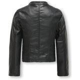 Kids ONLY Black Freya Faux Læder Biker Jakke Noos 4