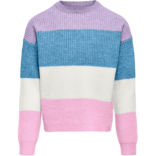 Kids ONLY Pastel Lilac Sandy Stripe Strik Pullover Noos