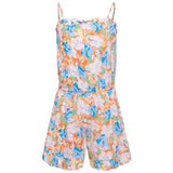 Kids ONLY Orange Chiffon Nova Life Strap Meg Playsuit AOP