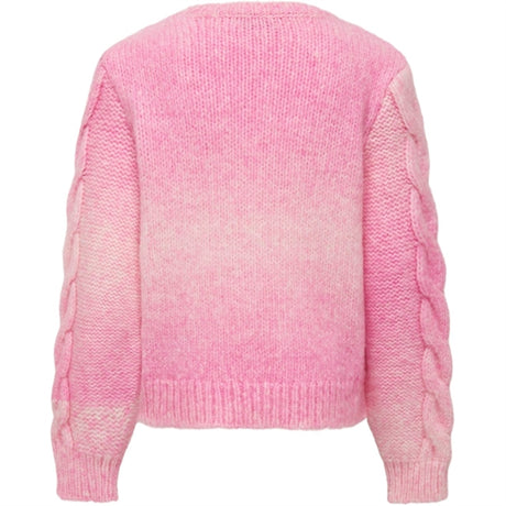 Kids ONLY Azalea Pink Space dyed Live Cable Knit Striktrøje 2