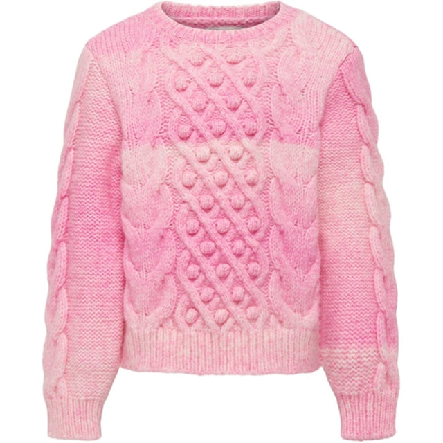 Kids ONLY Azalea Pink Space dyed Live Cable Knit Striktrøje