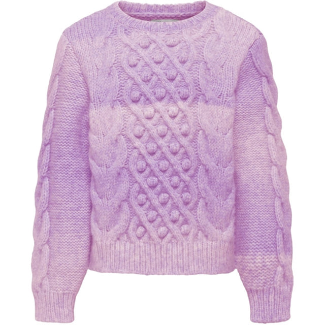 Kids ONLY Lavendula Space dyed Live Cable Knit Striktrøje