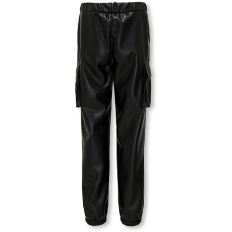 Kids ONLY Black Heidi Faux Læder Trackpants