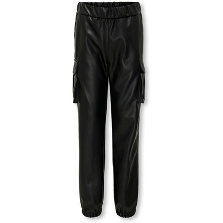 Kids ONLY Black Heidi Faux Læder Trackpants