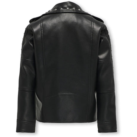 Kids ONLY Black Sia Studded Faux Læder Biker Jakke