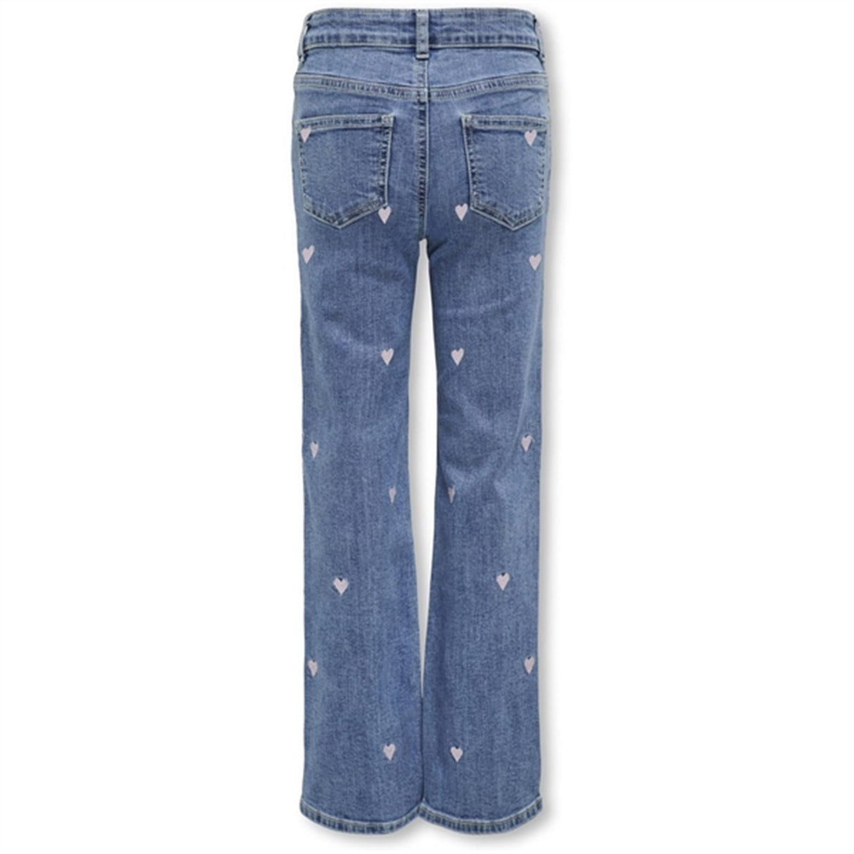 Kids ONLY Light Medium Blue Denim Juicy Wide Leg Heart Denim Jeans