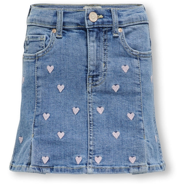 Kids ONLY Light Medium Blue Denim Hoxton Heart Denim Nederdel