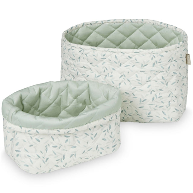 Cam Cam Copenhagen Quilted Opbevaringskurv 2 Pak Green Leaves