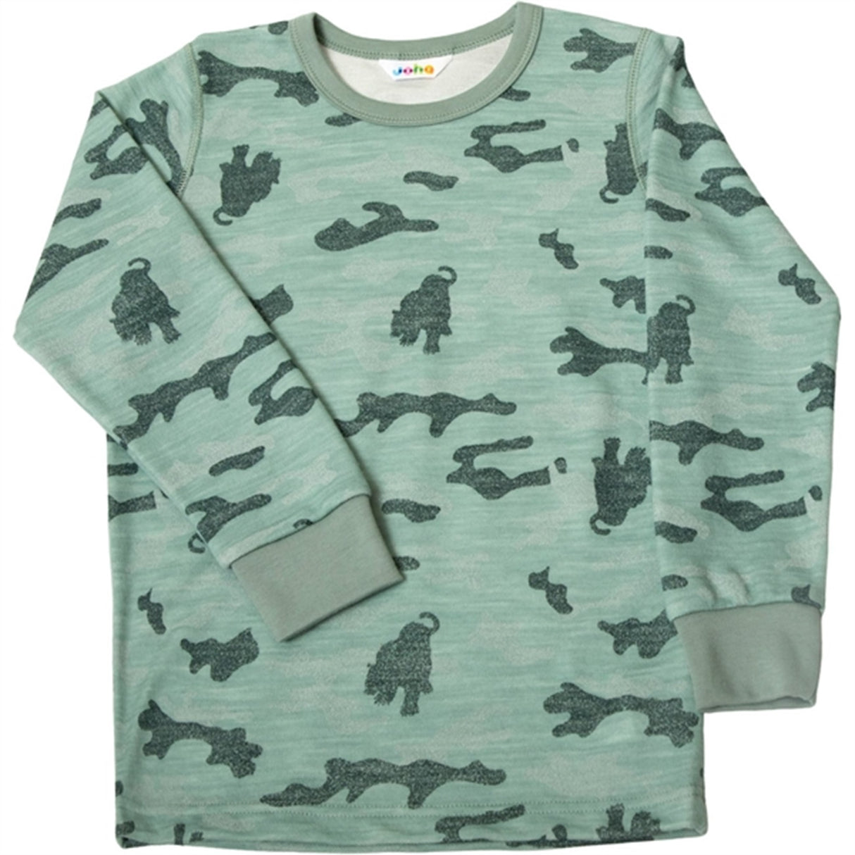 Joha Uld/Bomuld Green AOP Bluse