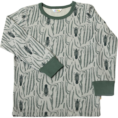 Joha Uld/Bomuld Green AOP Bluse