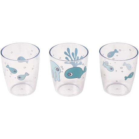 Done by Deer Yummi Mini Glass Sea Friends 3-pak Blue