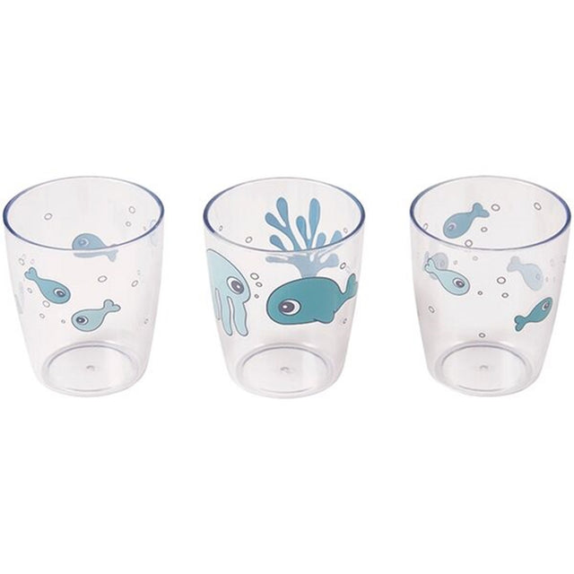 Done by Deer Yummi Mini Glass Sea Friends 3-pak Blue