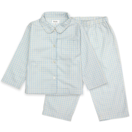 lalaby Blue Gingham Klassisk Pyjamas