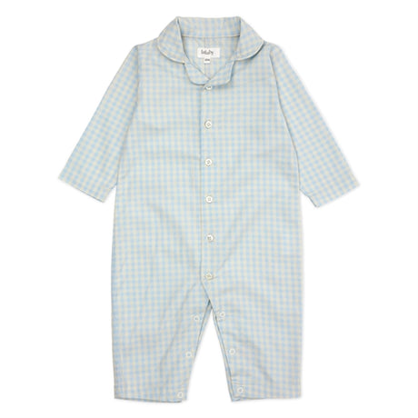 lalaby Blue Gingham Klassisk Natdragt