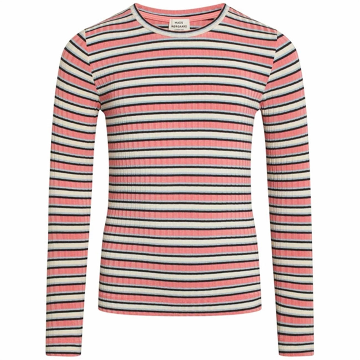 Mads Nørgaard 5x5 Stripe Talika Bluse Multi Strawberry Pink