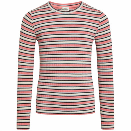 Mads Nørgaard 5x5 Stripe Talika Bluse Multi Strawberry Pink