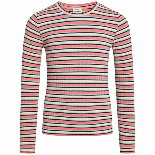 Mads Nørgaard 5x5 Stripe Talika Bluse Multi Strawberry Pink