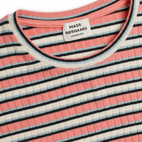 Mads Nørgaard 5x5 Stripe Talika Bluse Multi Strawberry Pink