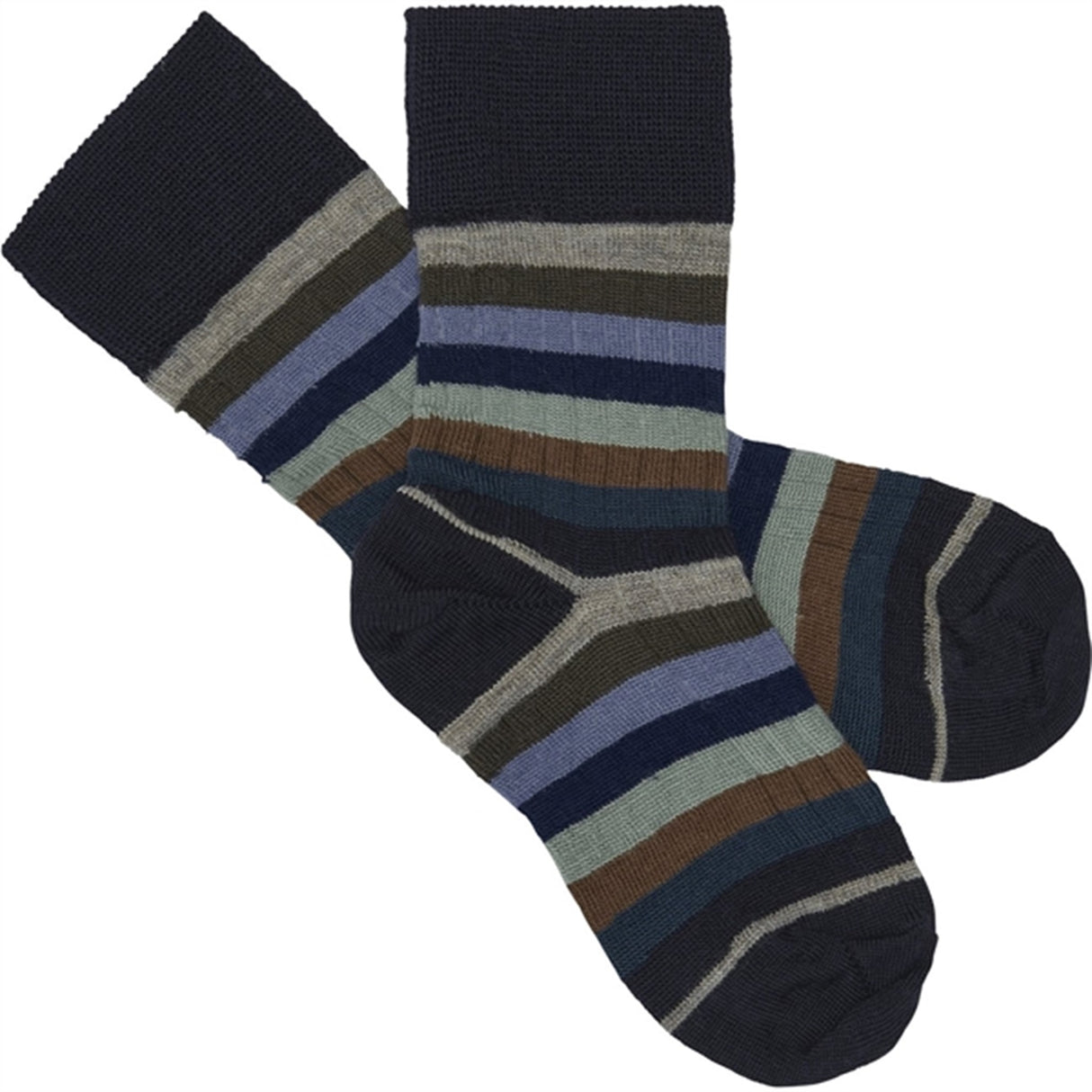 FUB 2-Pak Classic Striped Strømper Dark Navy/Multi Stripe