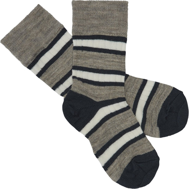 FUB 2-Pak Two-Tone Striped Strømper Dark Navy