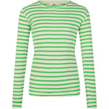 Mads Nørgaard 2x2 Cotton Stripe Talino Bluse Stripe/Poison Green