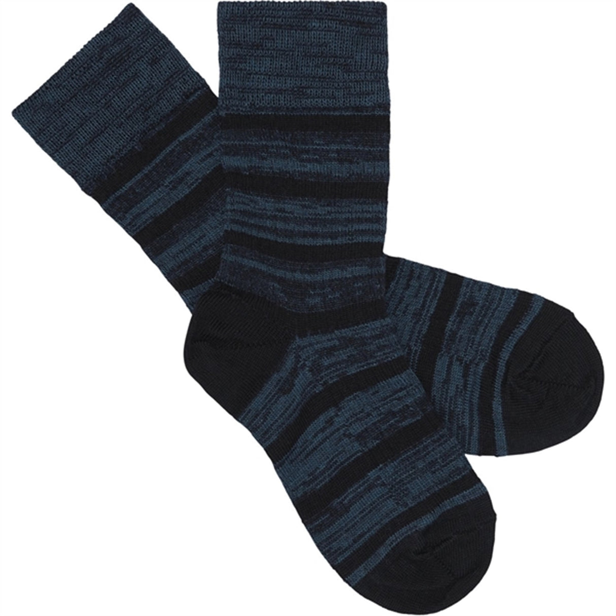 FUB 2-Pak Melange Striped Strømper Black/Teal