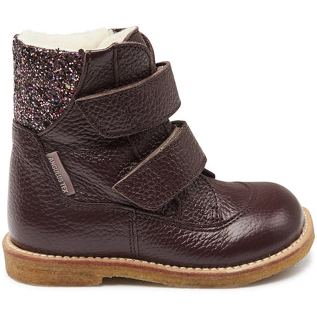 Angulus Tex-Støvle Med Velcrolukning Bordeaux/Bordeaux Multi Glitter 2