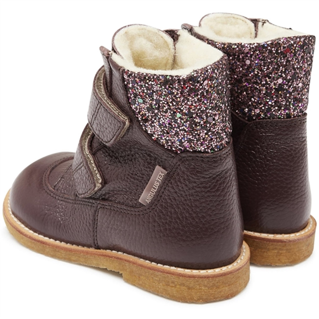 Angulus Tex-Støvle Med Velcrolukning Bordeaux/Bordeaux Multi Glitter 3