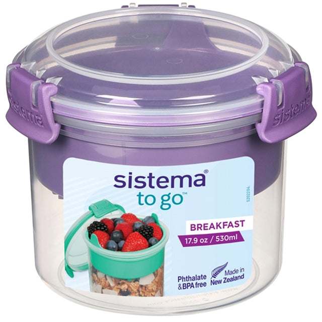 Sistema To Go Morgenmadsbøtte 530 ml Misty Purple